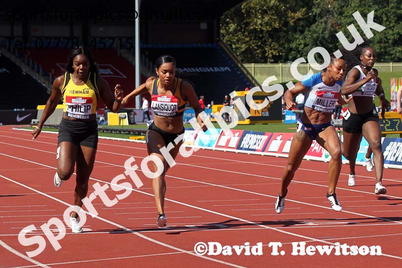 Womens 100 metres, 2019 Muller British Championships, Alexander Stadium, Birmingham. Photo: David T. Hewitson/Sports for All Pics
